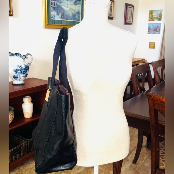 AUTHENTIC COACH LARGE DERBY TOTE IN PEBBLE LEATHER GOLD/BLACK F59818 $350 - Picture 2 of 10